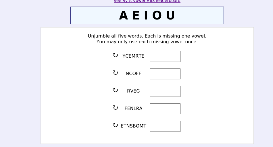 By A Vowel screen