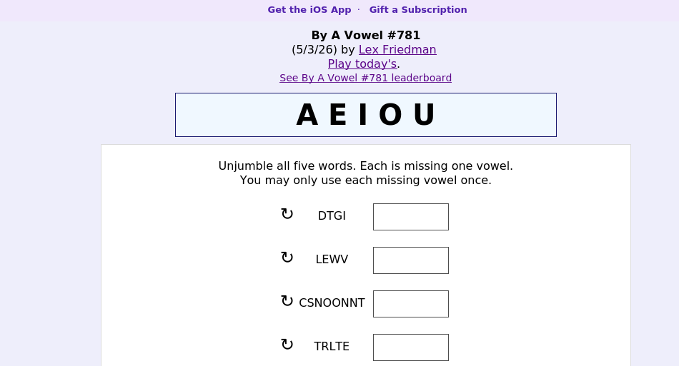 By A Vowel screen