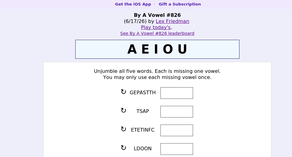 By A Vowel screen