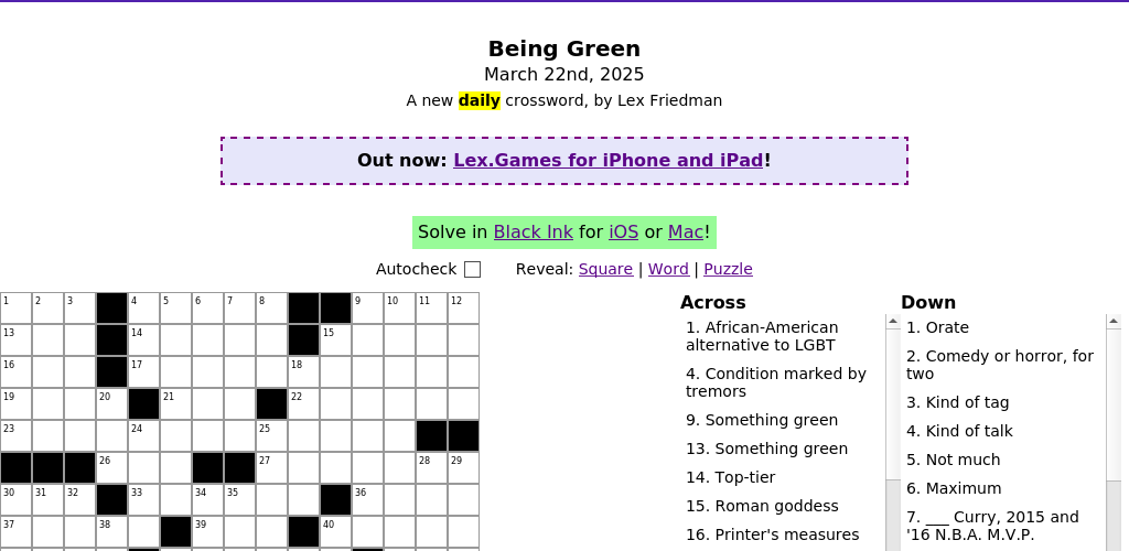 Crossword puzzle