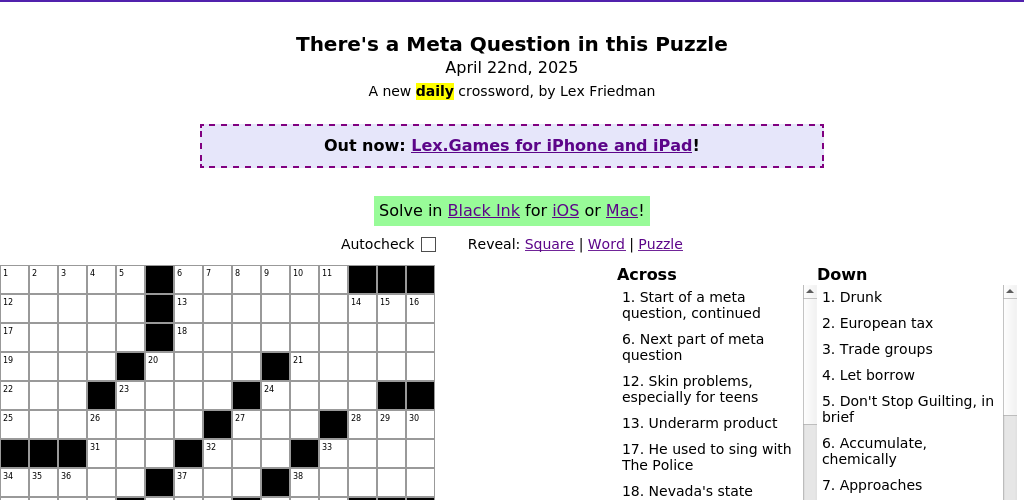 Crossword puzzle