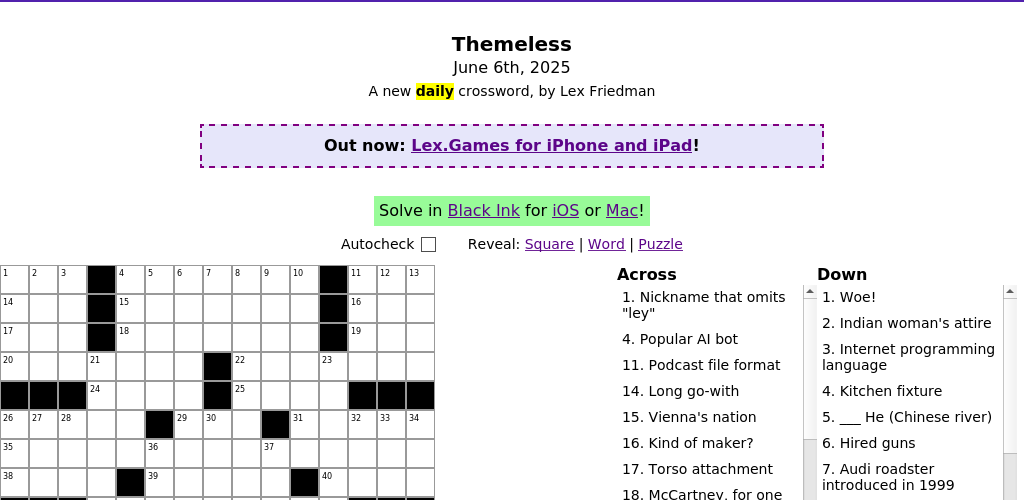Crossword puzzle