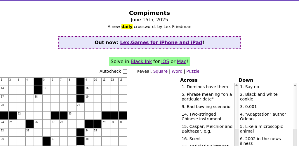 Crossword puzzle