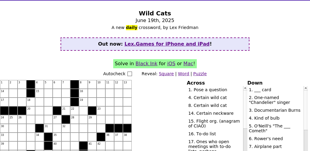 Crossword puzzle