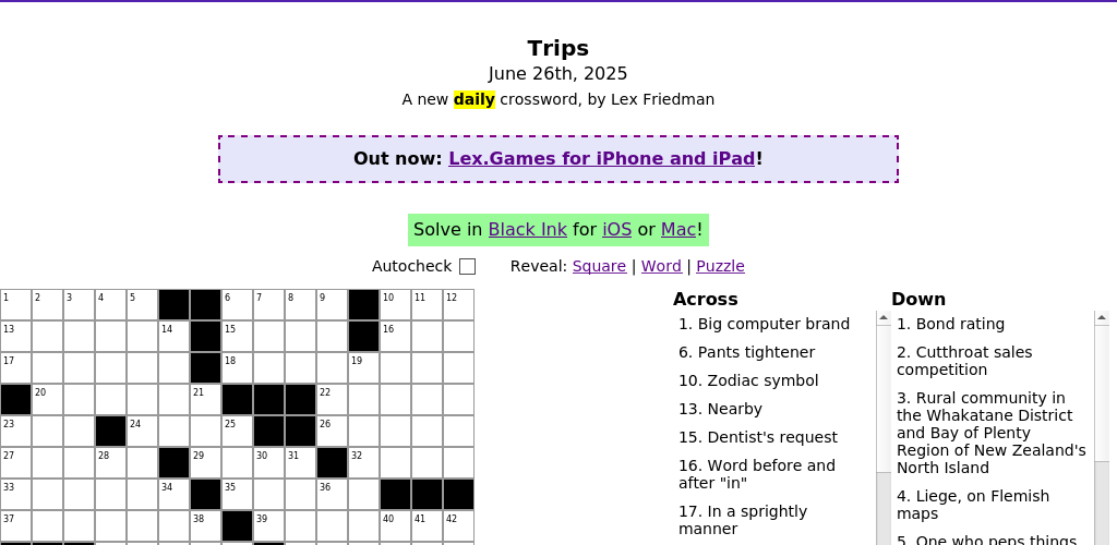 Crossword puzzle