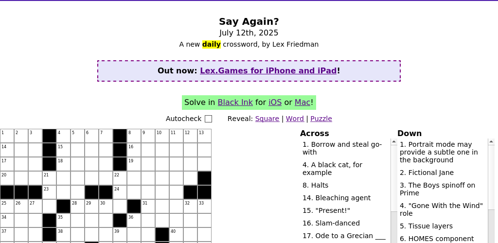 Crossword puzzle