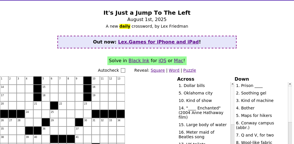 Crossword puzzle