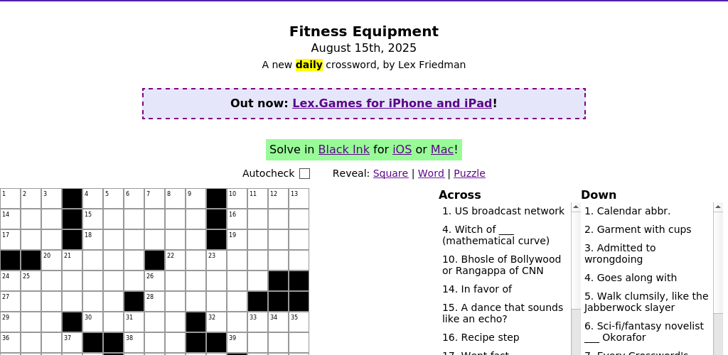 Crossword puzzle