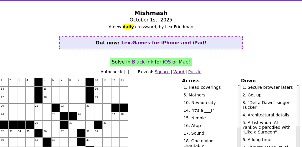 Crossword puzzle