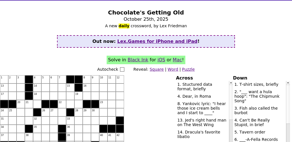 Crossword puzzle