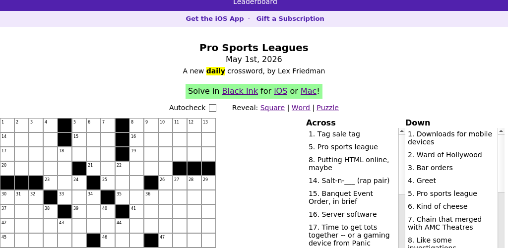 Crossword puzzle