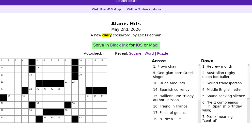 Crossword puzzle