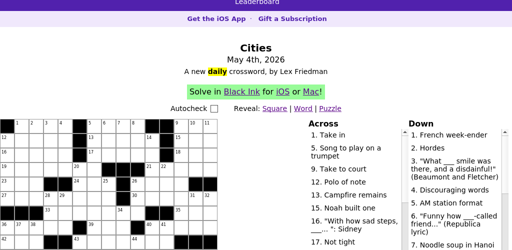 Crossword puzzle