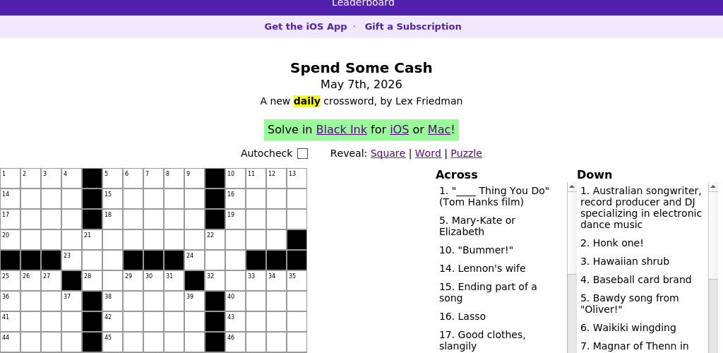 Crossword puzzle