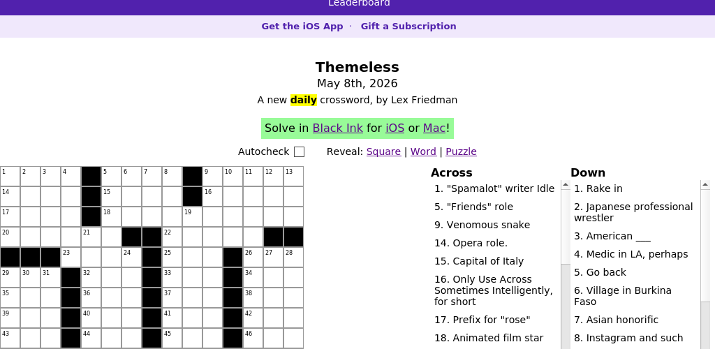 Crossword puzzle