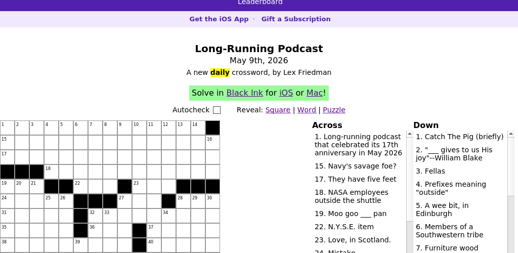 Crossword puzzle