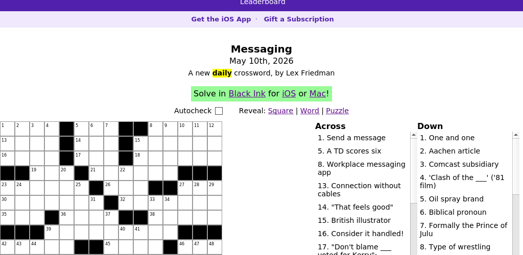 Crossword puzzle