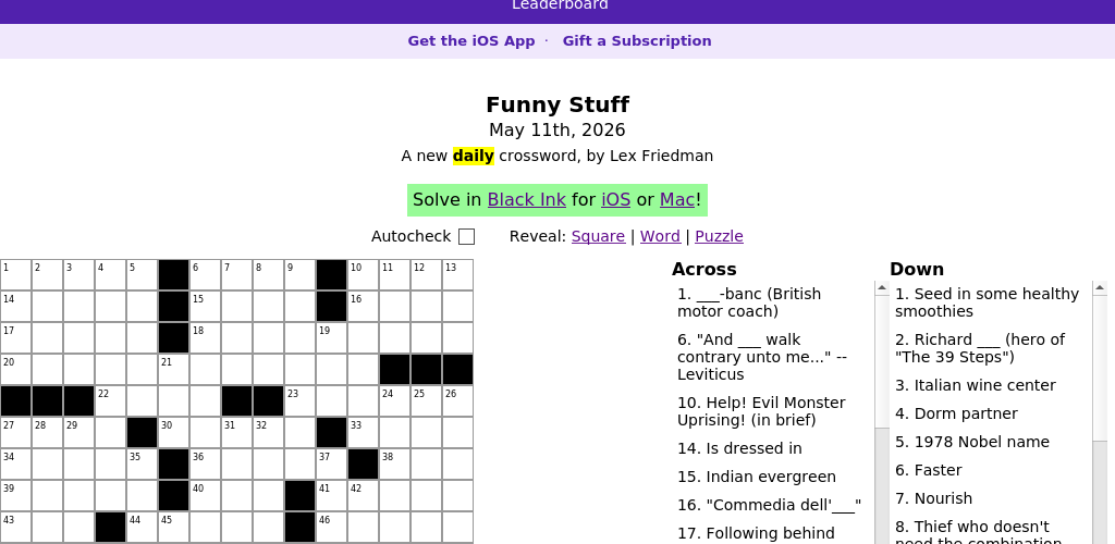 Crossword puzzle