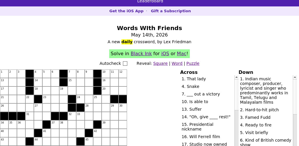 Crossword puzzle