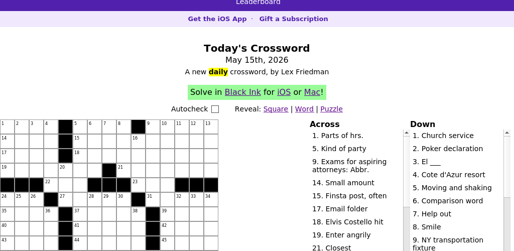 Crossword puzzle