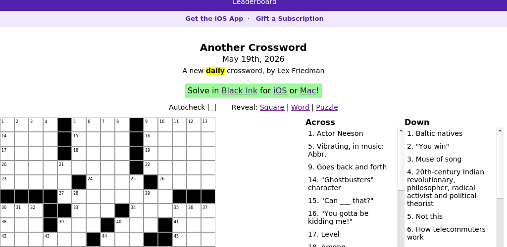Crossword puzzle