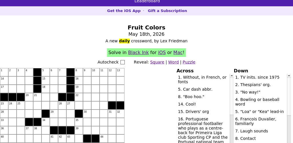 Crossword puzzle