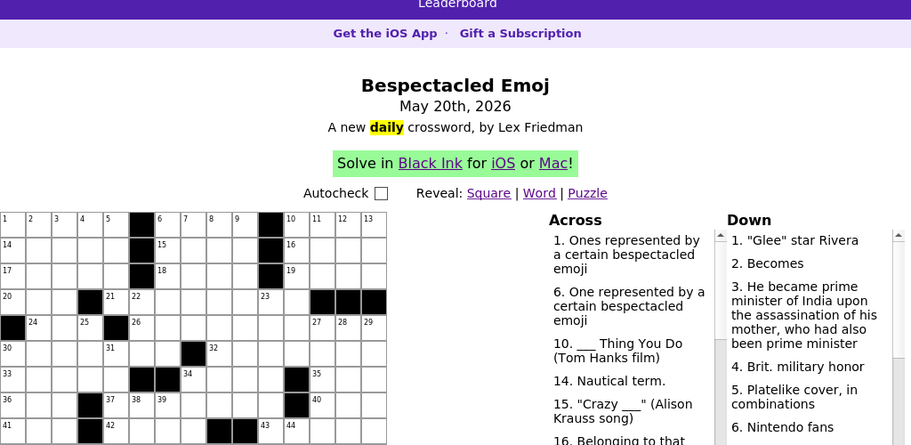Crossword puzzle