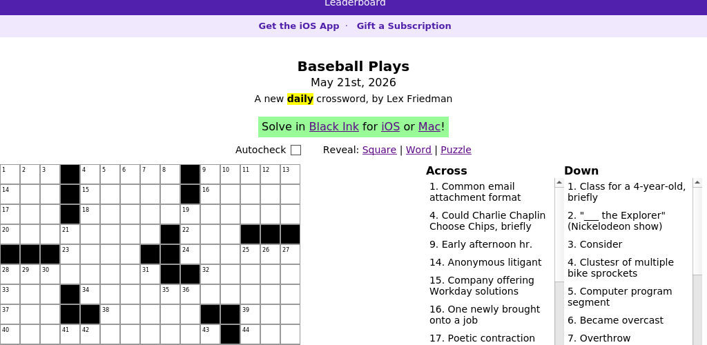 Crossword puzzle