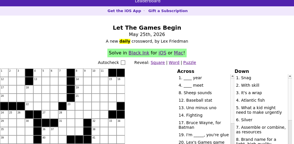 Crossword puzzle