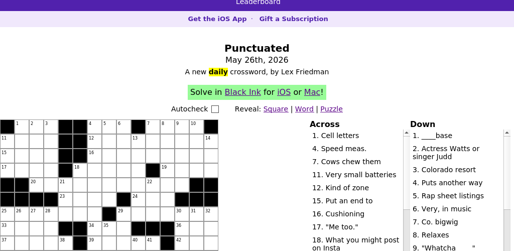 Crossword puzzle