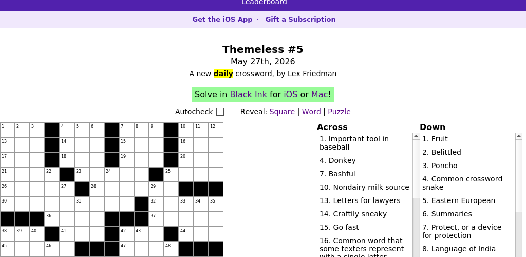 Crossword puzzle