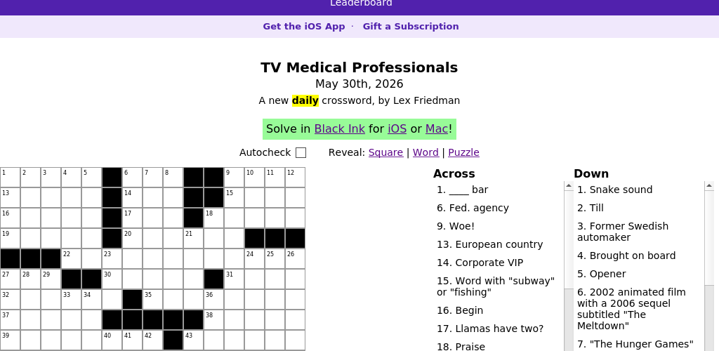 Crossword puzzle