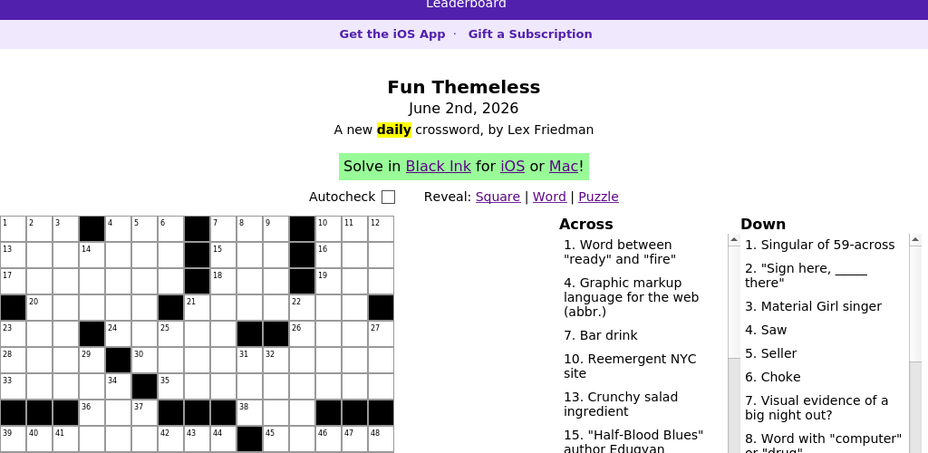 Crossword puzzle