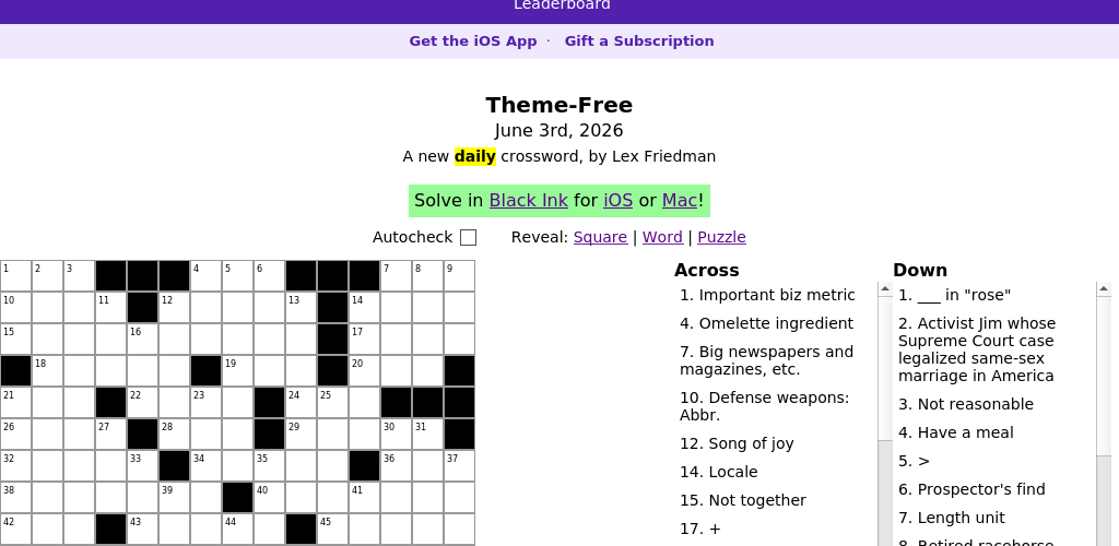 Crossword puzzle