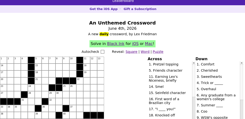 Crossword puzzle