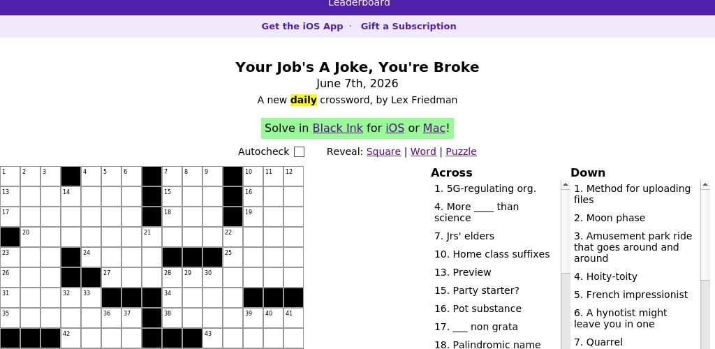 Crossword puzzle