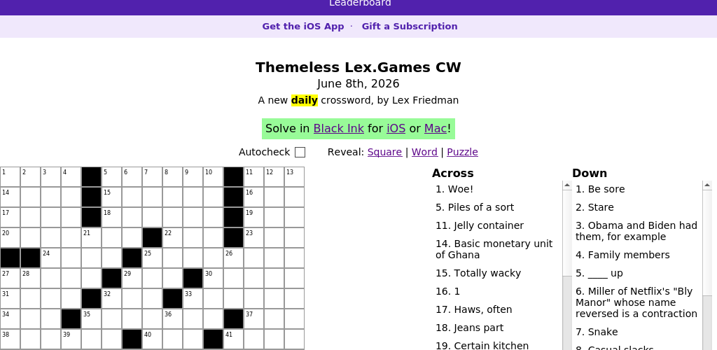 Crossword puzzle