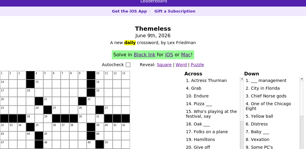 Crossword puzzle
