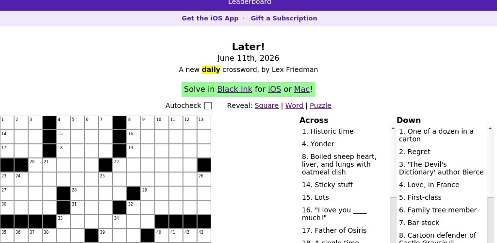 Crossword puzzle