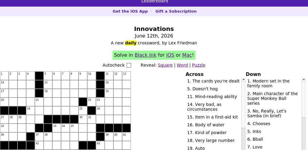 Crossword puzzle