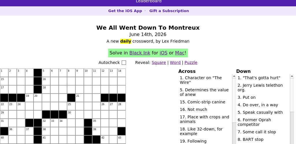 Crossword puzzle
