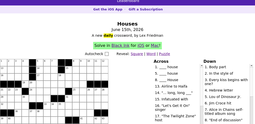 Crossword puzzle