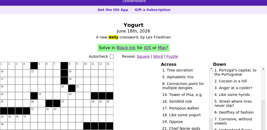 Crossword puzzle