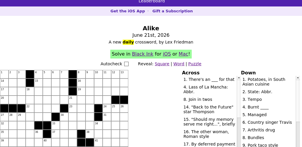 Crossword puzzle