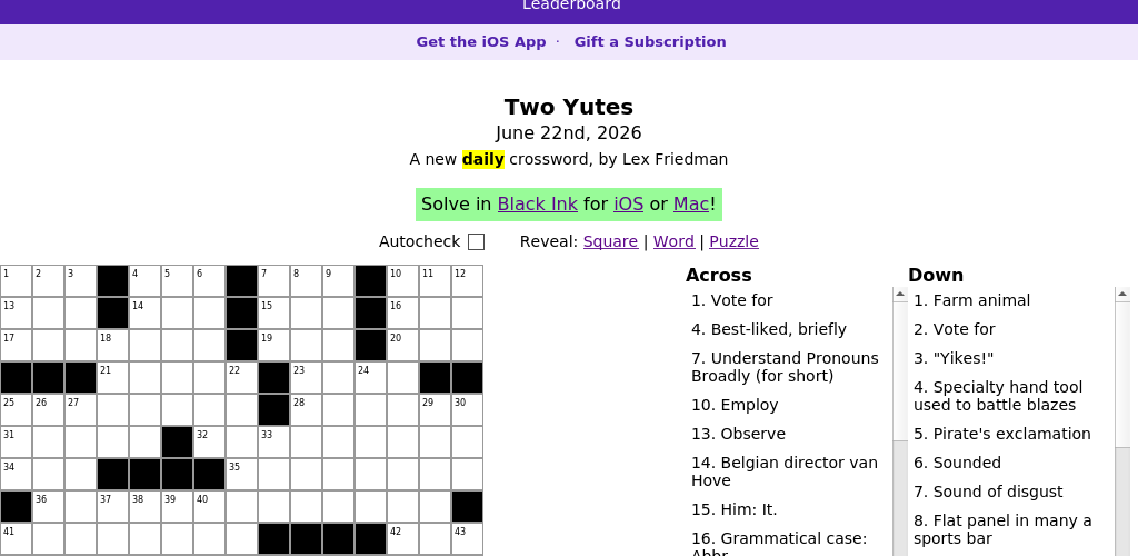 Crossword puzzle