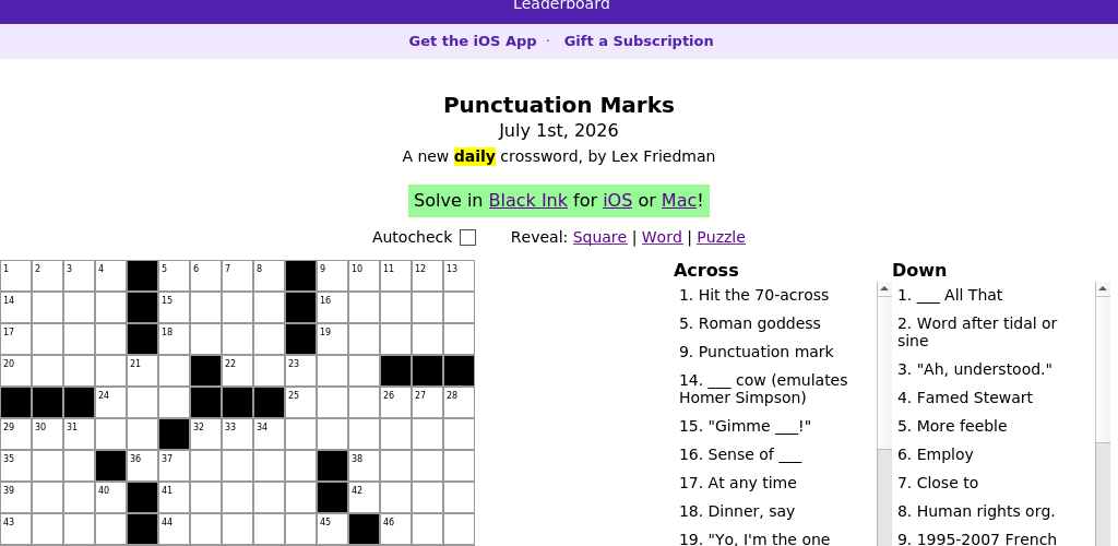 Crossword puzzle