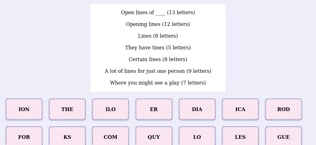 Lexicogs screen