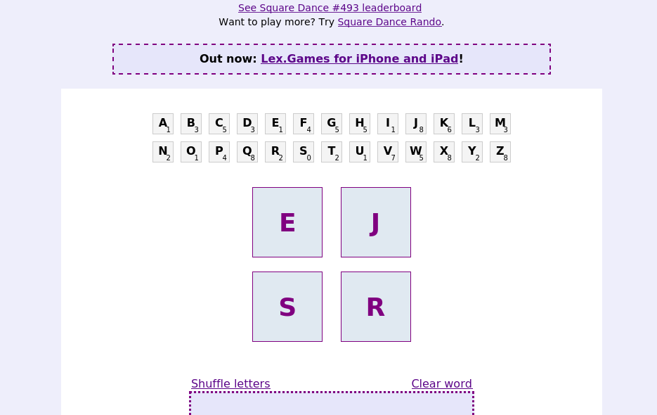 Square Dance screen