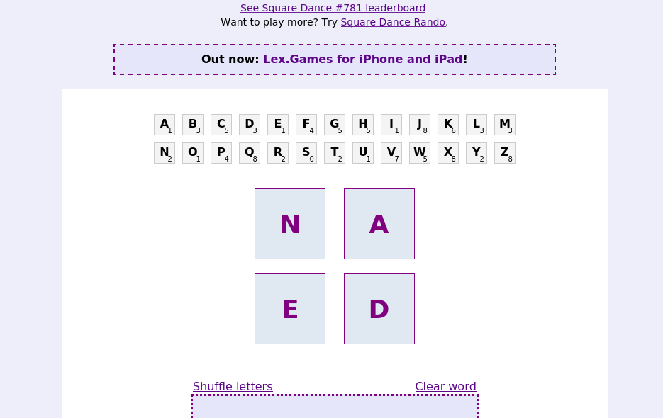 Square Dance screen