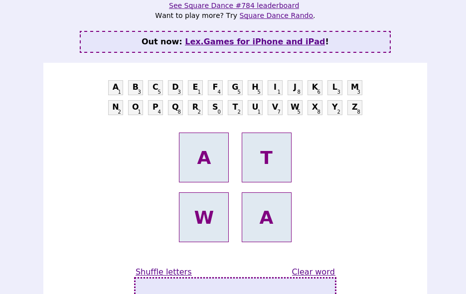 Square Dance screen